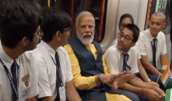 PM Modi takes a ride on India's first underwater metro