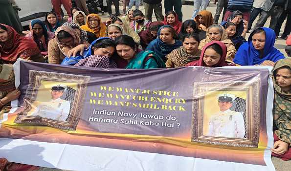 Missing Navy Sailor: “Hamara Sahil Kahan Hai”, protests family in Jammu outskirts
