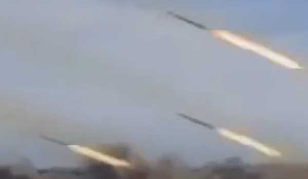 DPRK top leader guides super-large multiple rocket launcher battery firing drill