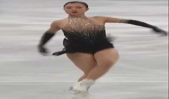 Japan's Sakamoto wins third consecutive figure skating world title