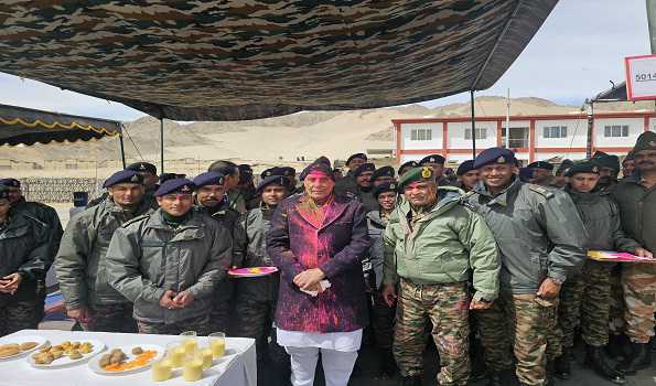 Rajnath Singh commended soldiers for their determination, valour and sacrifices