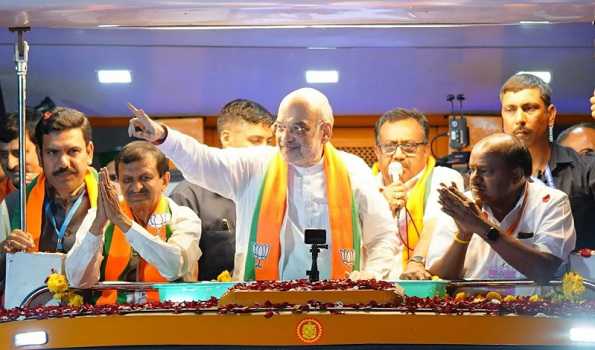 Amit Shah conducts roadshow in Channapatna