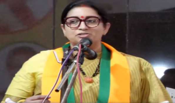 Smriti flays Cong manifesto, says it plans to restore Article 370