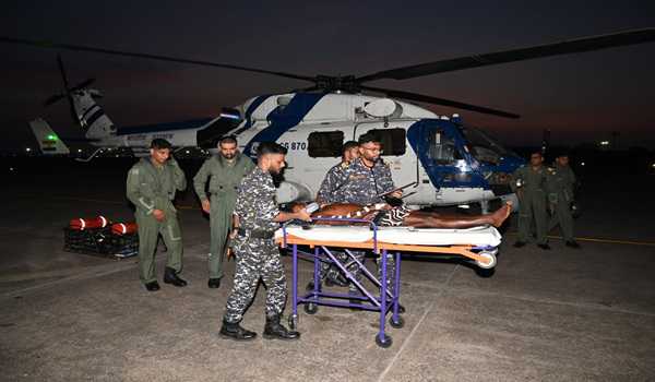 ICG airlifts Sri Lankan fisherman with heart ailment from drifting boat off Chennai