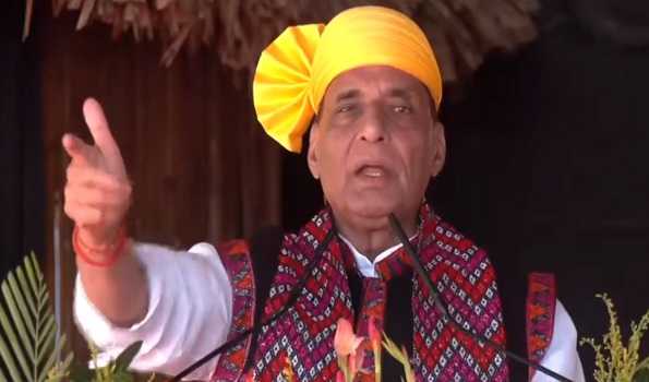 'No country can grab an inch of land of India' : Rajnath