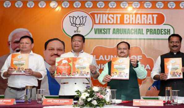 Nadda releases BJP’s manifesto for Arunachal Assembly polls