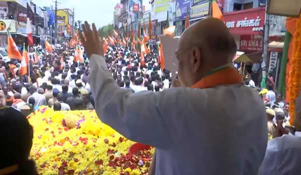 LS polls: Amit Shah holds mega roadshow in TN