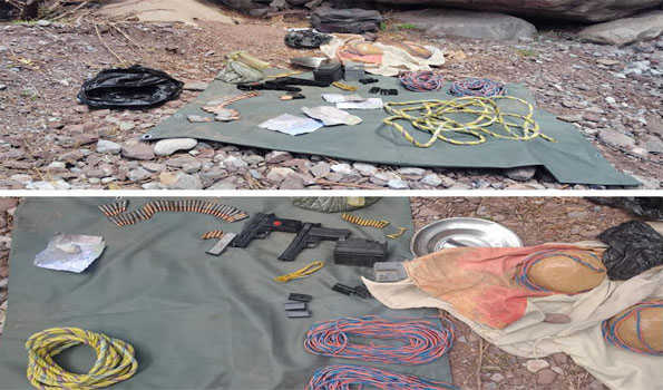 Security forces recover arms, ammunition from terrorist hideout in J&K