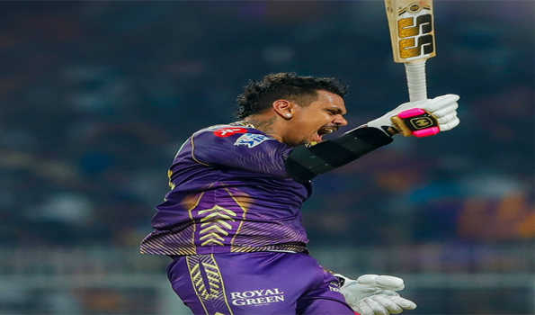 Sunil Naraine's century helps KKR set 224-run target for RR