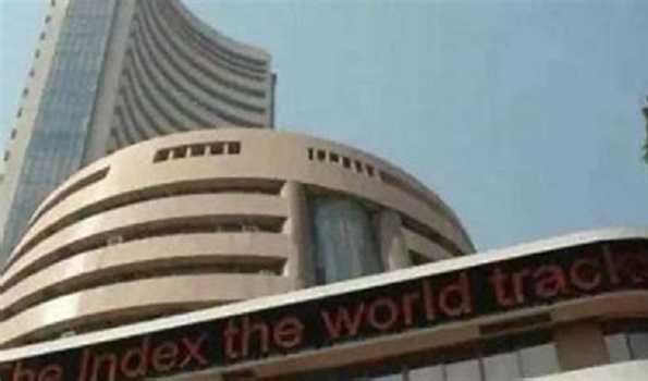 Sensex surges 486.50 pts