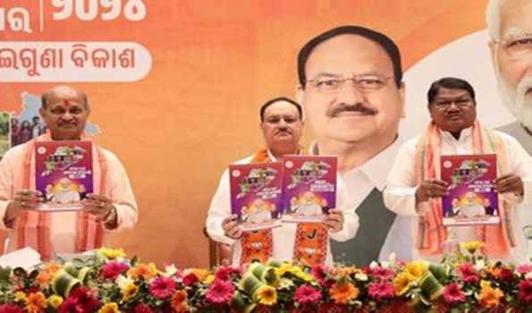 Nadda releases BJP manifesto for Odisha