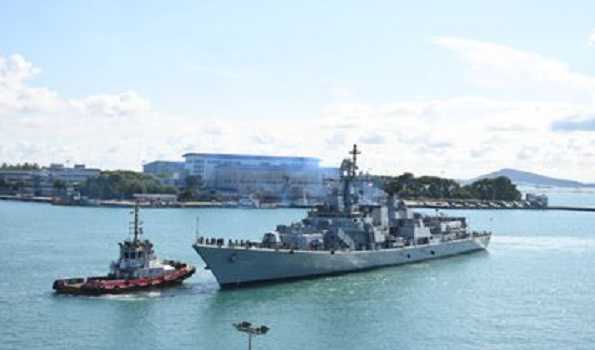 INS Delhi, Shakti, Kiltan arrive in Singapore