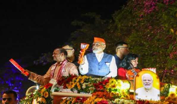 A sea of humanity turns up at PM Modi’s mega road show in Bhubaneswar