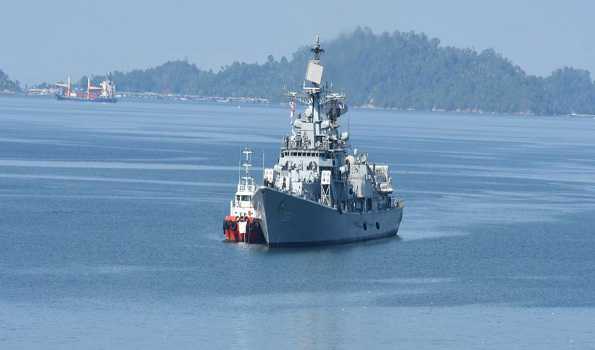 INS Delhi, Shakti arrives at Kota Kinabalu in Malaysia
