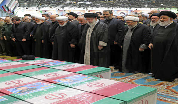Ayatollah Khamenei leads funeral prayers of President Raisi, FM Amir-Abdollahian