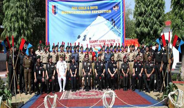 NCC boys & girls mountaineering expedition to Mount Kang Yatse-II flagged off