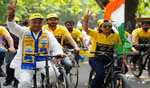AAP’s student wing organises cycle rally in Delhi to seek people’s support