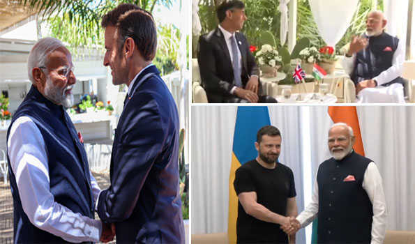PM Modi holds bilaterals with French President, UK PM, Ukrainian President on G7 sidelines