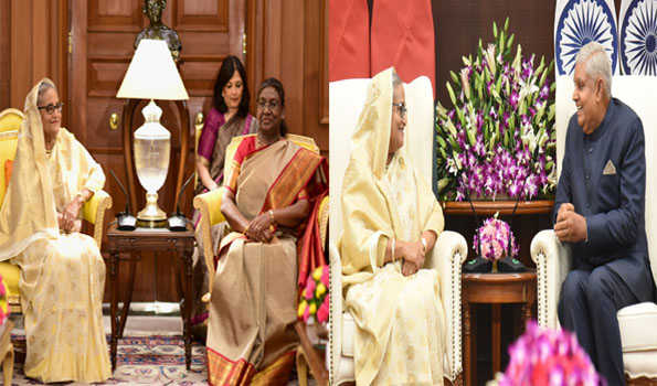 Bangladesh PM calls on President Murmu, VP Dhankhar