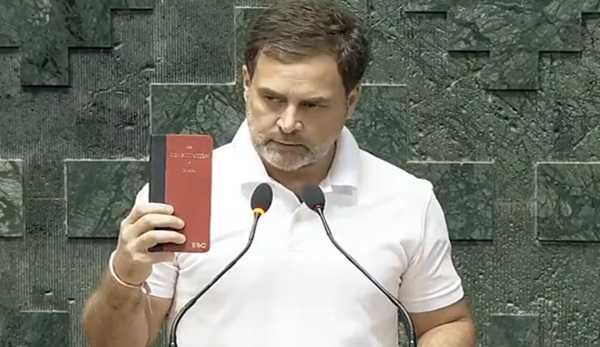 Rahul Gandhi takes oath with Constitution copy in hand