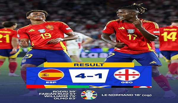 Euro 2024: Spain eases past Georgia to book quarterfinal berth