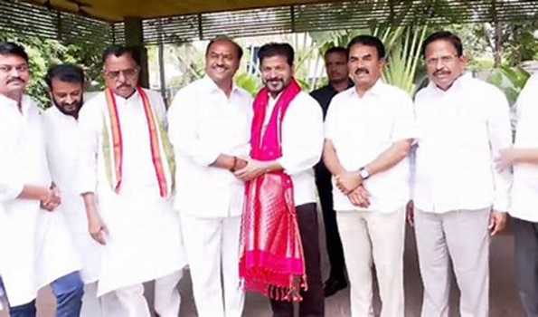 Seventh BRS MLA joins Congress in Hyderabad