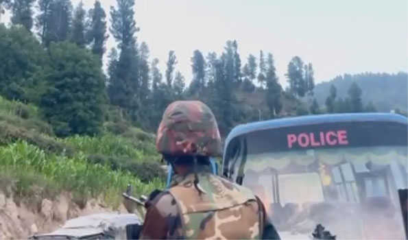 Security forces exchange fire with terrorists in JK