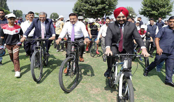 SVEEP Programme: CEC led cycle rally as part of voter awareness in Srinagar
