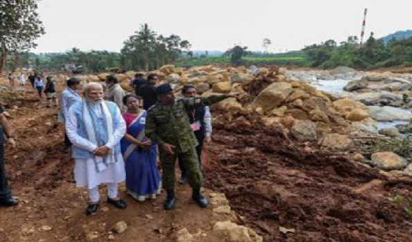 PM Modi visits landslide devastated areas in Kerala's Wayanad district