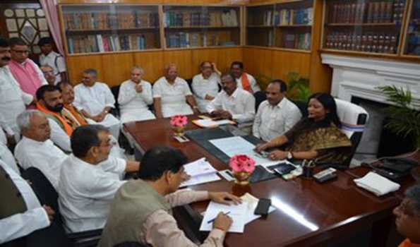 Manan Kumar Mishra and Upendra Kushwaha file nomination for RS bypoll from Bihar