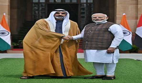 PM Modi, Abu Dhabi Crown Prince Sheikh Zayed hold bilateral talks in Hyderabad House