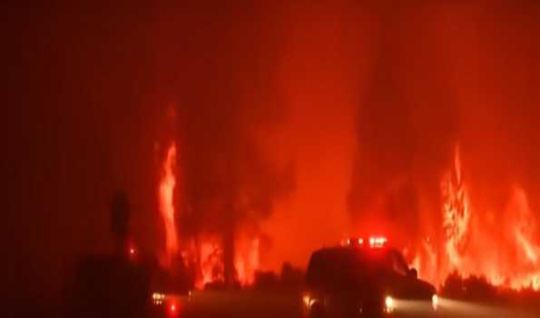 Bridge fire in California explodes over 10 times in size