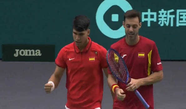 Alcaraz & Bautista give Spain winning start in Davis Cup