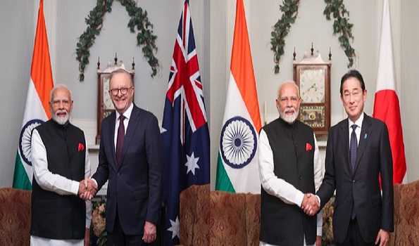 PM Modi holds bilateral meetings with Australian, Japanese PMs