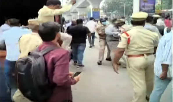 Tension erupts at Gandhi Hospital as BRS leaders arrested during fact-finding mission