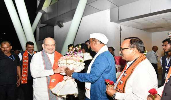 Maha: Amit Shah arrives in Chhatrapati Sambhajinagar