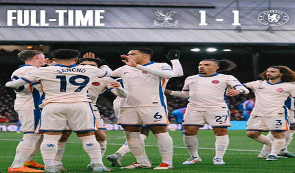 Premier League: Chelsea F.C hold Crystal Palace 1-1 in Premier League