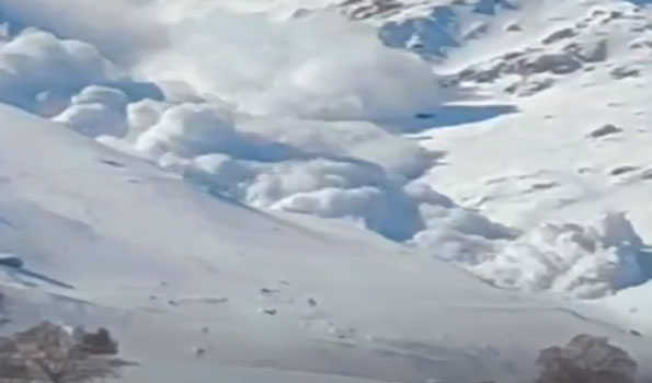 Ski patrolling team triggers control avalanche at Gulmarg