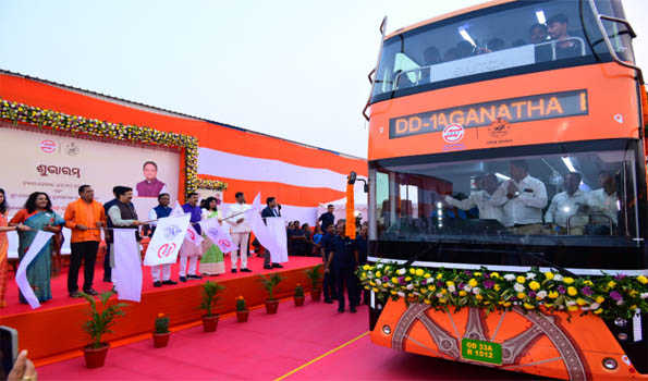 Odisha CM launches Double Decker, Hop On Hop Off bus services