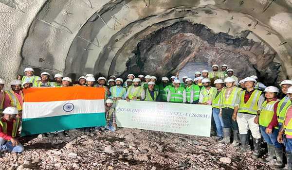 Khurda Road-Bolangir Rail Line achieves  a breakthrough of Tunnel T3