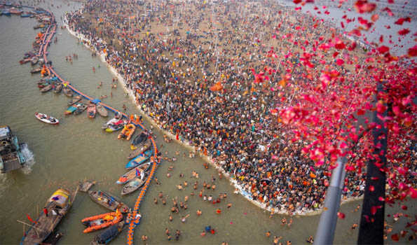 UP govt showers flowers on ghats and Akharas on Amrit Snan