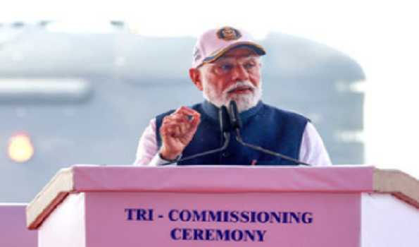 PM Modi commissions three front line naval combatants