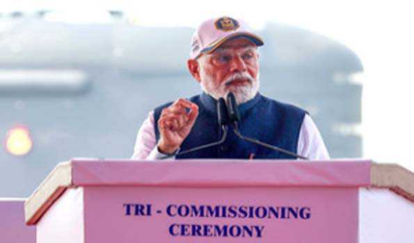PM Modi dedicates three frontline naval combatants to nation in Mumbai