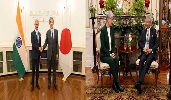 EAM in Washington meets with Quad colleagues Japanese FM Iwaya, Australian FM Wong