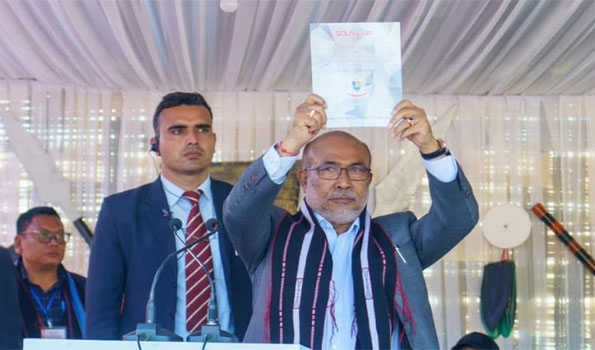 Manipur CM attends Diamond Jubilee sports meet