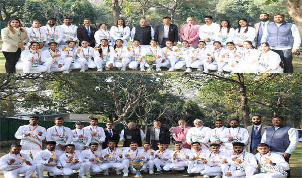 Union Minister Mandaviya felicitates winning teams of Kho Kho World Cup 2025