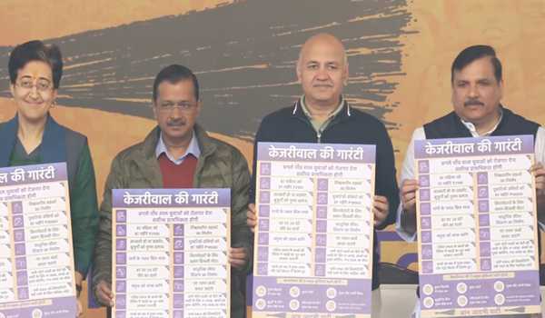 Kejriwal releases AAP's manifesto with 15 key guarantees