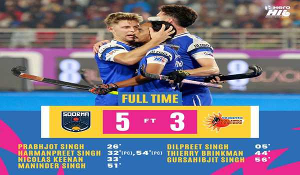 HIL: Soorma Hockey Club clinches crucial 5-3 victory over Vedanta Kalinga Lancers