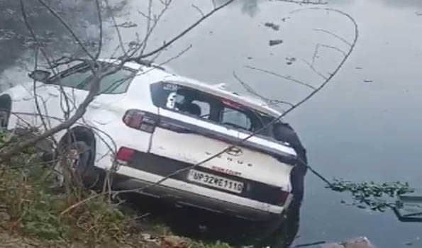 Two killed as car falls into pond in UP