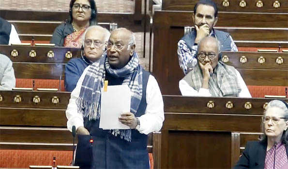 Uproar in Rajya Sabha over Kharge